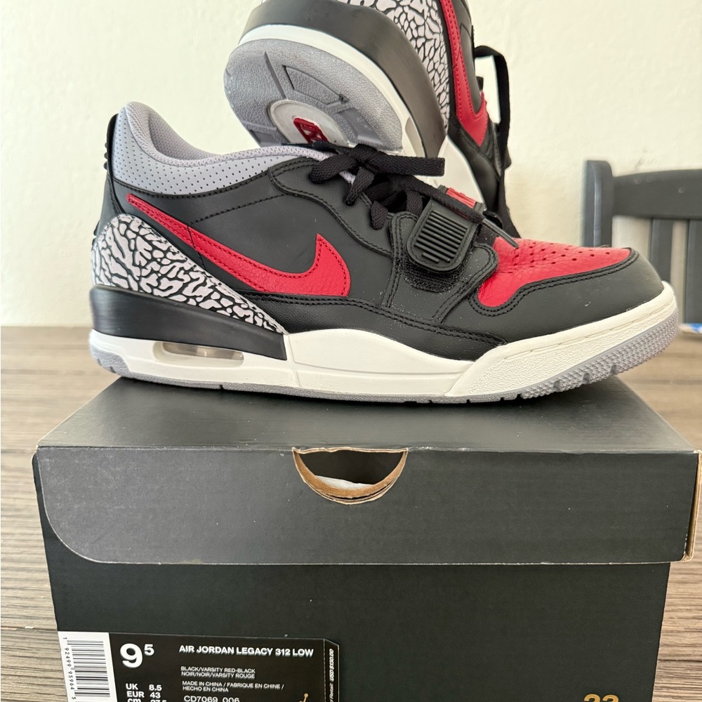 Jordan Legacy 312 Low Sneakers - Black, Red, and Gray